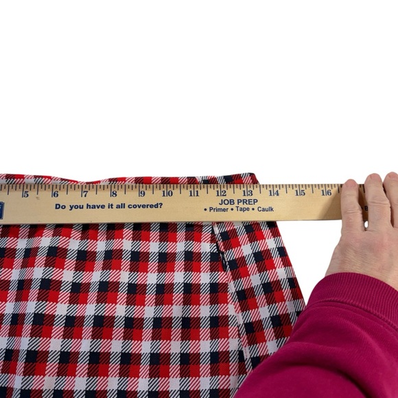 Tory Burch Sport Skirt Skort Womens Jacquard Red Blue Check Pockets XS NWT - Picture 7 of 11